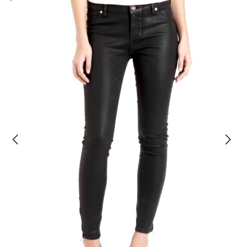 Ted Baker wax finish jeans with side zips